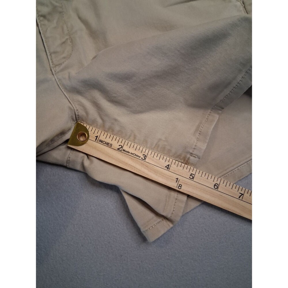 American Eagle Midi Stretch Chino Shorts Women's Sz 10 Beige Khaki Cotton - Picture 8 of 9